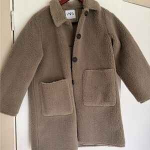 Zara Brown Teddy Trench Coat